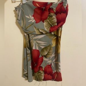 Y2K tropical strapless top